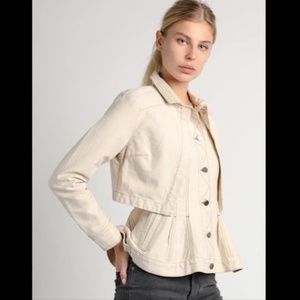ASOS Current Air Cream (natural) Denim Cape Jacket Size XS NWOT